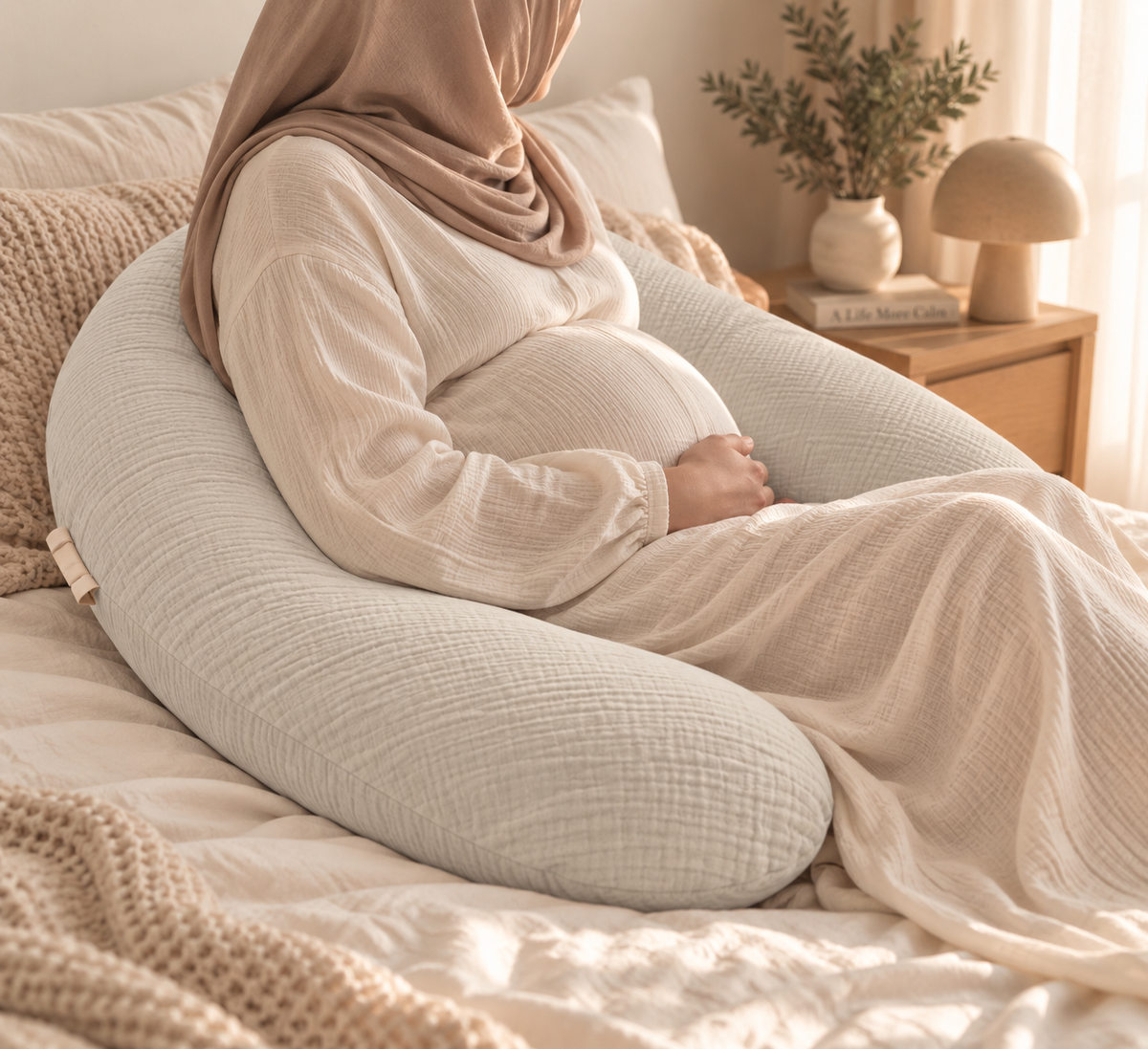 Coussin de grossesse en U – Beige