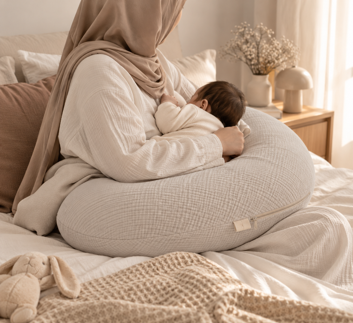 Coussin de grossesse en U – Beige