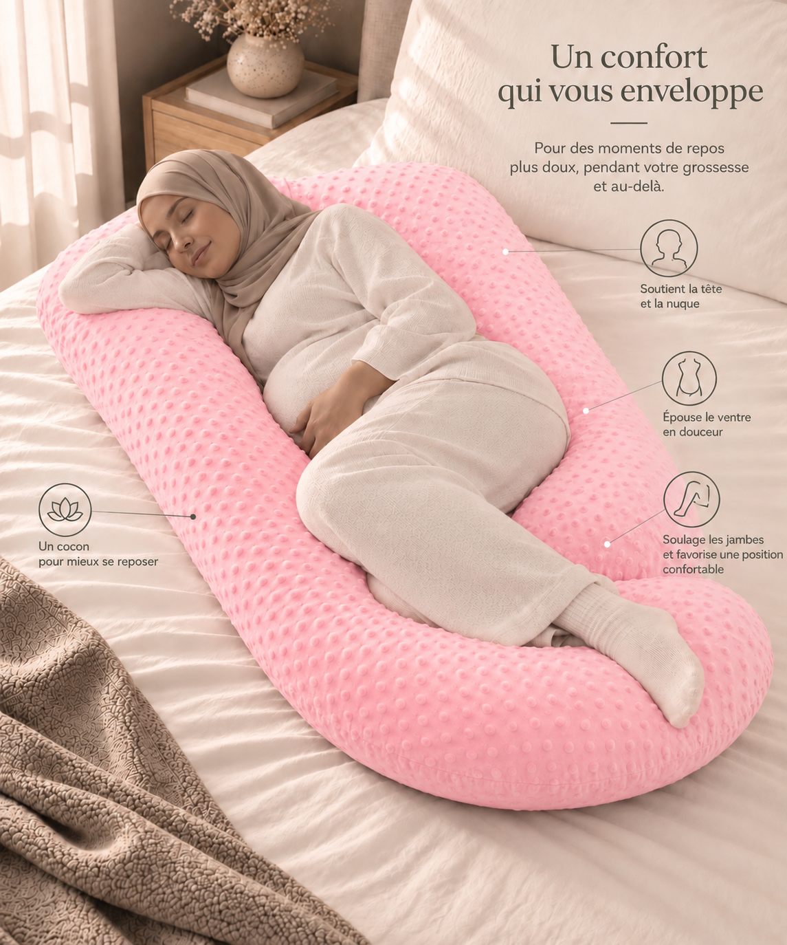 Coussin de grossesse enveloppant – BLUSH