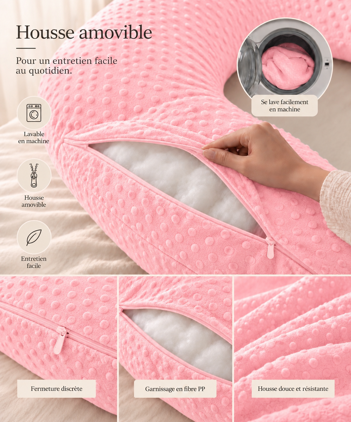 Coussin de grossesse enveloppant – BLUSH