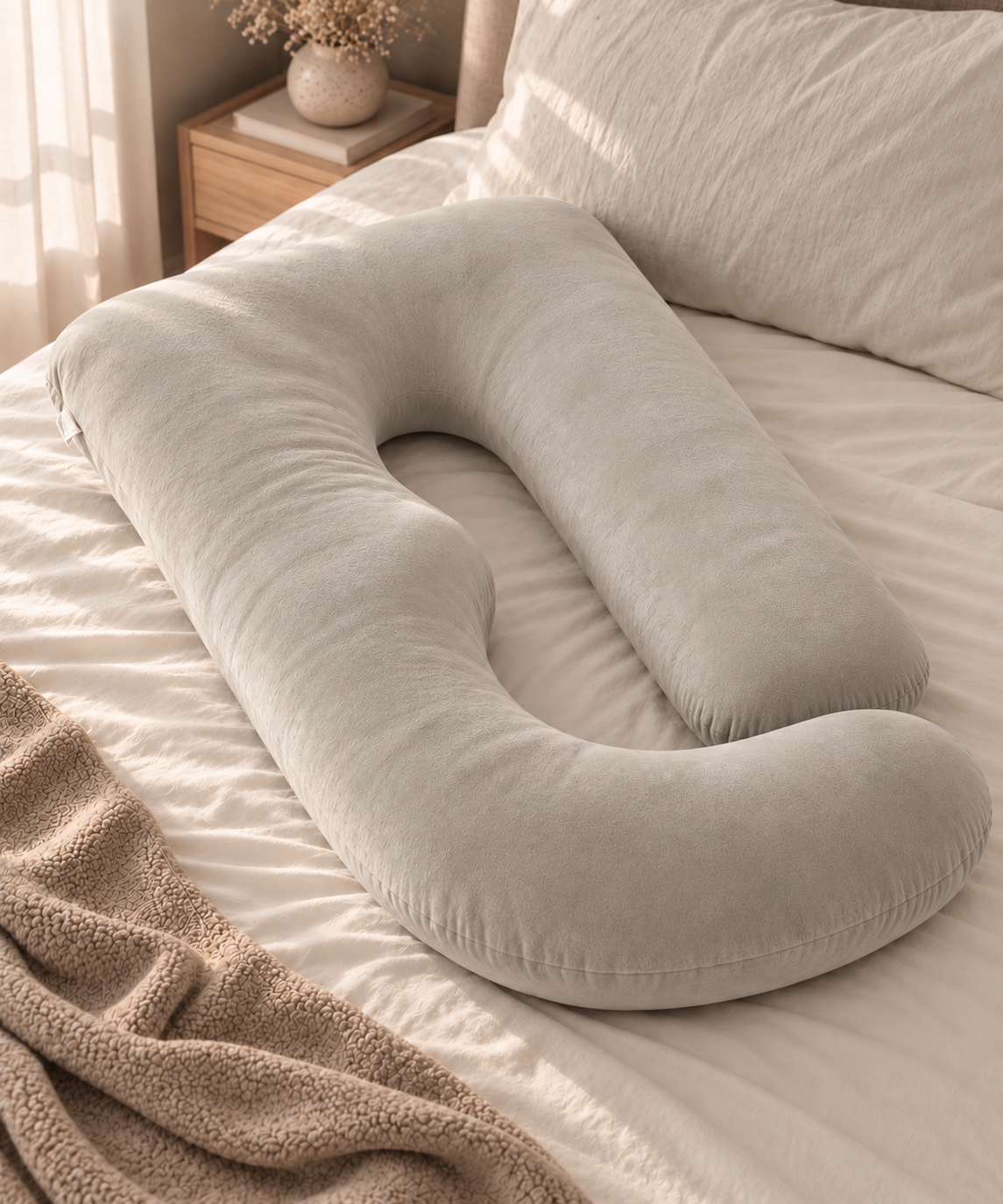 Coussin de grossesse enveloppant – CHAMPAGNE