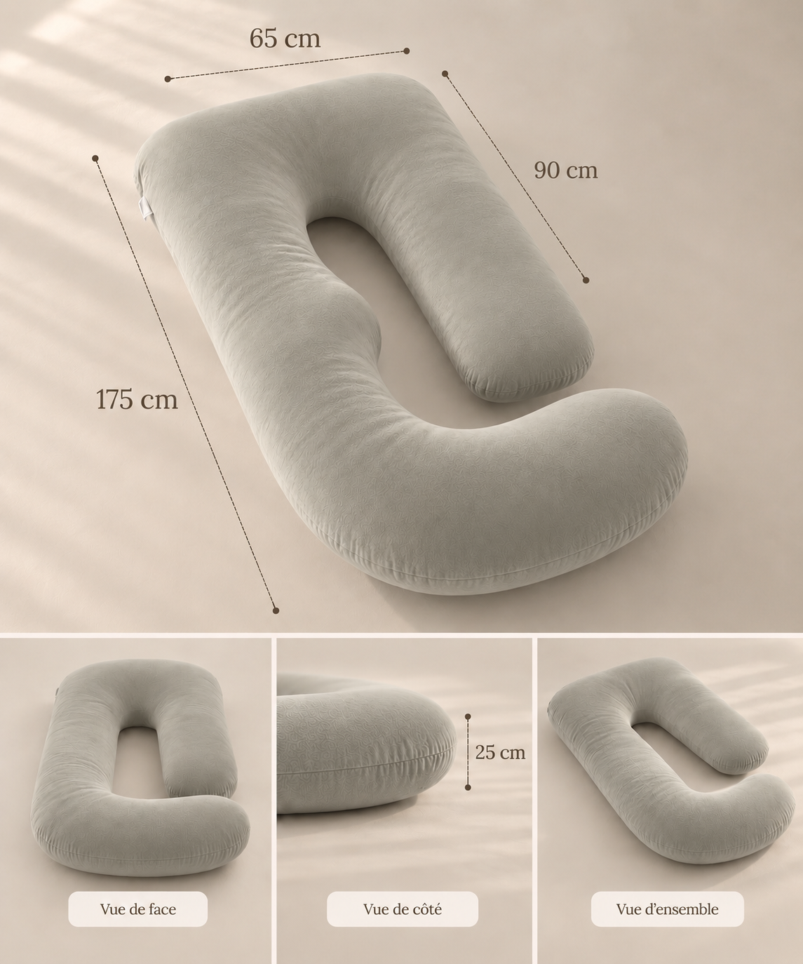 Coussin de grossesse enveloppant – CHAMPAGNE
