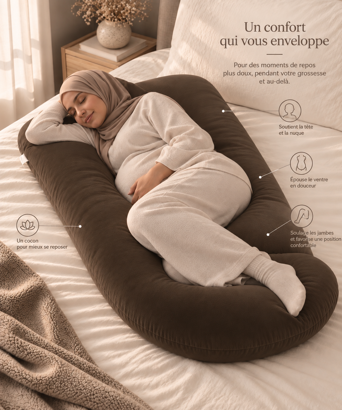 Coussin de grossesse enveloppant – COFFEE