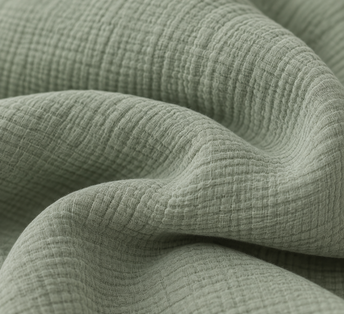 image zoom sur la matière coton du coussin de grossesse et allaitement cloud sage