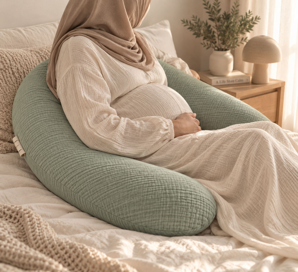 Coussin de grossesse en U – Sage