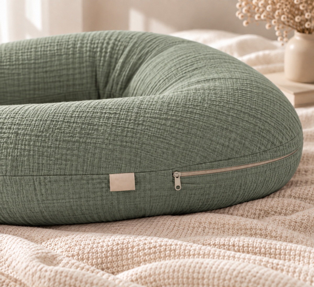 Coussin de grossesse en U – Sage