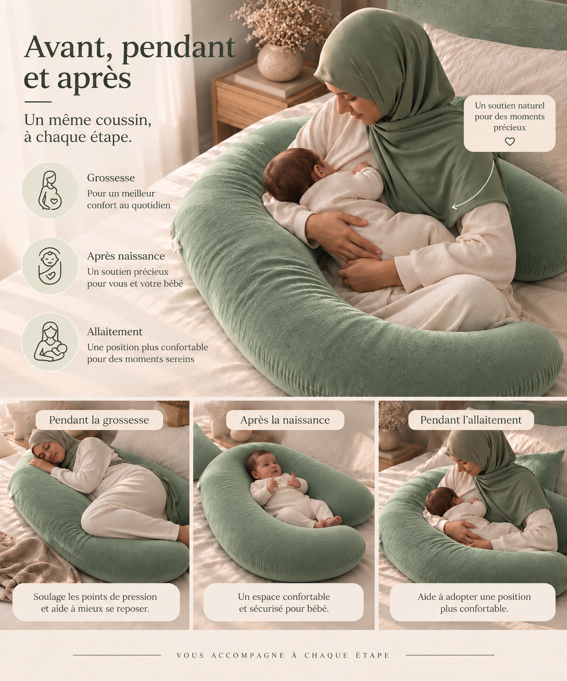 Coussin de grossesse enveloppant – SAGE