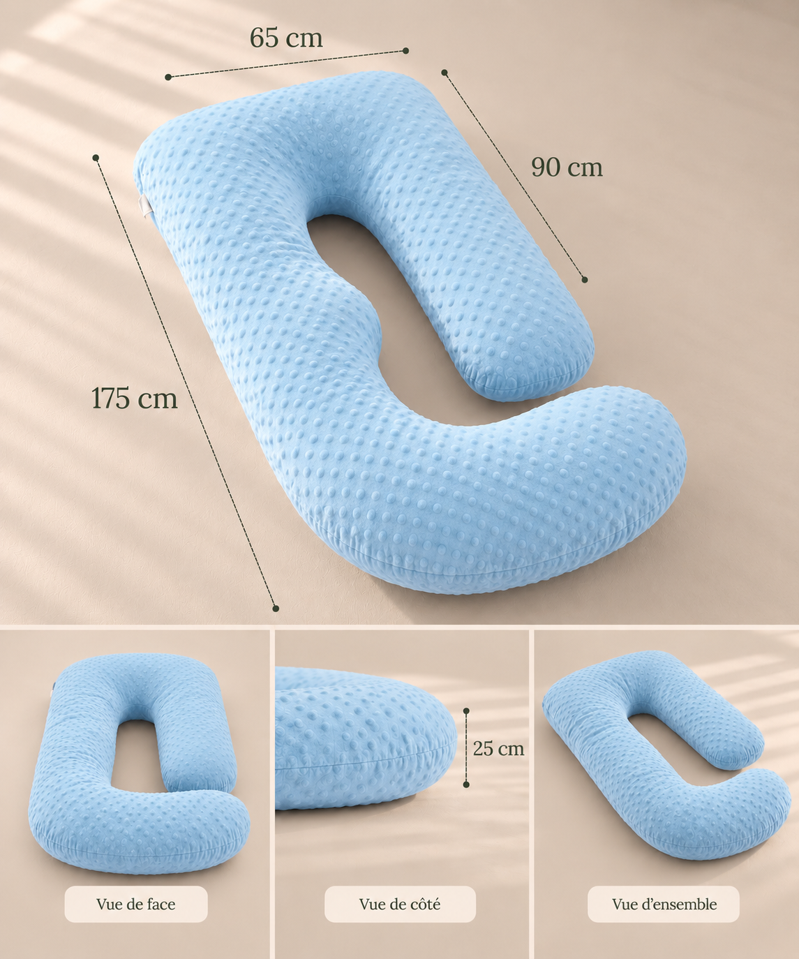 Coussin de grossesse enveloppant – SKY BLUE