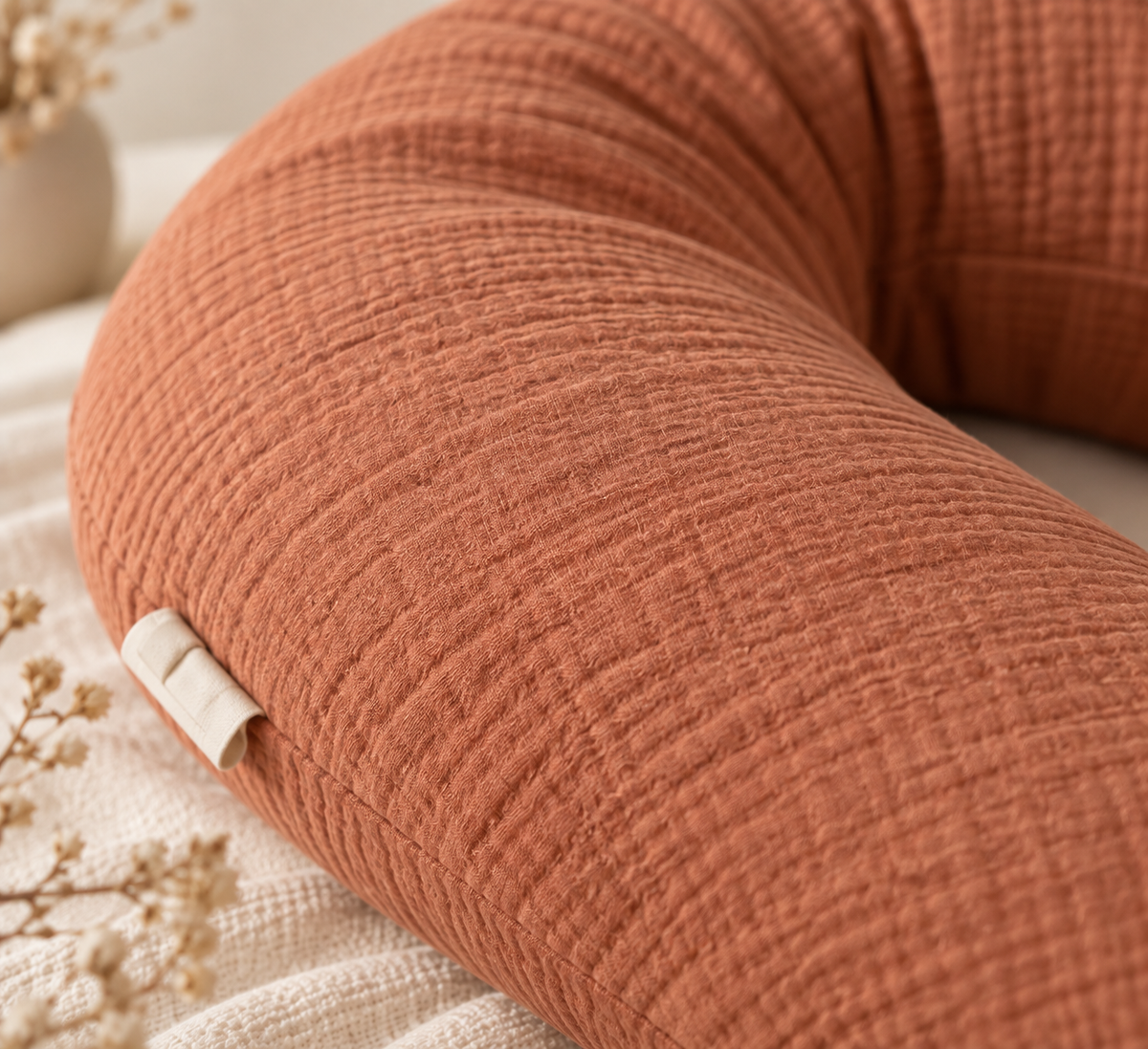 Coussin de grossesse en U – Terracotta