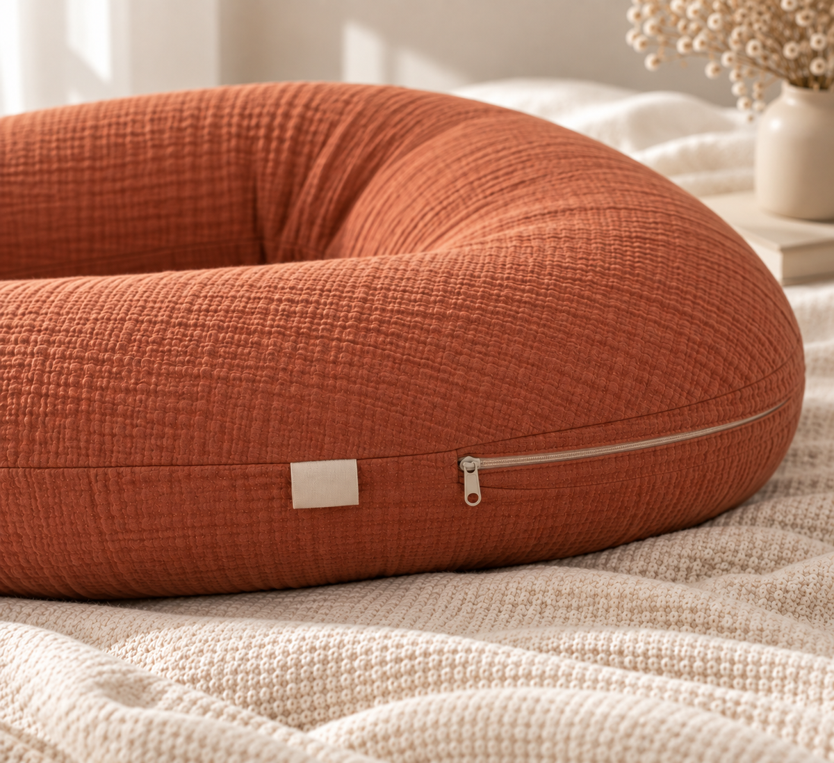 Coussin de grossesse en U – Terracotta