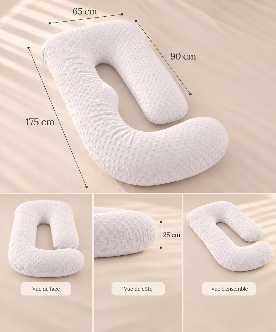 Coussin de grossesse enveloppant – BLANC